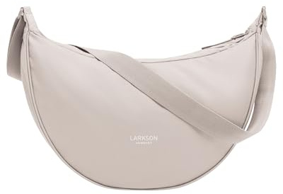 LARKSON Crossbody Bag Damen & Herren Beige - Solveig Large | Umhängetasche im Halbmond Style, Halbrunde Schultertasche, Moon Bag Design, Wasserabweisend