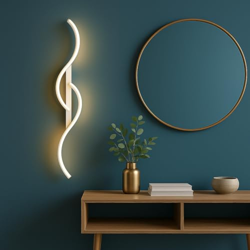 Arcadia Applique da Parete Interno LED 60 cm 16W 2200 Lumen 4500K Luce Naturale - Lampada da Muro Moderna per Soggiorno, Bagno, Cucina, Camera da Letto e Corridoio - Mod. Penelope (Bianco - 1 Unità)