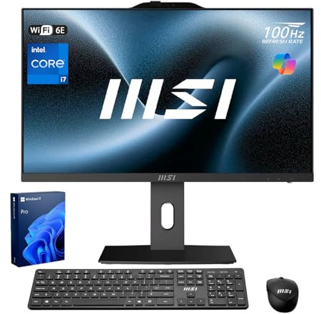 msi PRO AP272P Business All-in-One Desktop, 27 IPS FHD 100Hz Eye-Care Display, Intel Core i7-14700, 64GB DDR5, 2TB SSD, IR FHD Webcam, Wi-Fi 6E, HDMI, DP, Wireless KB & Mouse, Windows 11 Pro
