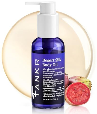 Body Firming Oil for Crepe Skin - After Shower Body Oil for Women, 72H Plumps, Tightens & Firms Skin, Natural Formula with 6 Botanical Oils, 3% Cactus Fruit & Hyaluronic Acid, Lightweight & Non-Greasy