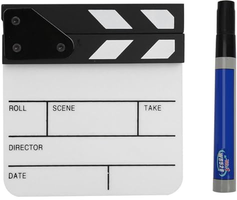 Keenso Clap, élégant Tableau d'action de Film TV en Acrylique avec Stylo, étanche, Facile à écrire/à Nettoyer, pour la Décoration de la Maison, 11x9,5 Pouces (Tableau Blanc Noir et Blanc PAV1BWE3S)