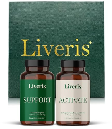 Liveris Protocollo Fegato e Metabolismo Grassi | Supporto Funzionalità Epatica in 2 Formule Sinergiche (Activate + Support) | Con Cardo Mariano, Glutatione, NAC, Zinco e Selenio | 100% Vegan