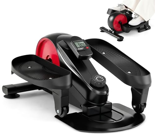 COSTWAY Mini elektrischer Crosstrainer, Untertisch Ellipsentrainer mit LCD-Anzeige & Einstellbarer Widerstand, Leise & Tragbar, Bewegungstrainer Stepper Zuhause, Pedaltrainer für Senioren
