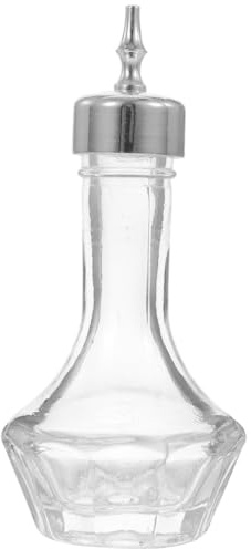 50ml Botella Plata Tapón Bitter de Vidrio Extraíble | Sellado Hermético, Conserva el Amargo Fresco, Uso en Hogar y Restaurante, Accesorio Incluido