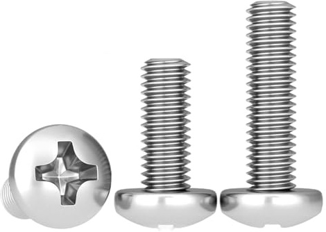 50 piezas tornillos de cabeza redonda con ranura en cruz de acero inoxidable, 50 piezas, M1.6x4