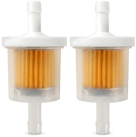 Inline Fuel Filters 2 PCS – 1/4 Inch Universal Petrol Filters – Transparent Motorcycle Fuel Line Filters for 6 mm to 8 mm Motorbike Scooter and Small Engines