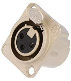 NC3FD-LX Sockel XLR female PIN: 3 Flansche (2 Halterungen), für Panel-Mounting NEUTRIK