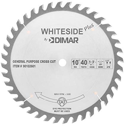 Whiteside Cross Cut Blade 10 40 Teeth 5/8 Arbor ATB Grind 157357297225