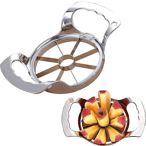 Cortador de manzana con versión mejorada de 8 cuchillas | Divisor de manzana de acero inoxidable | Cortador de manzana grande de 3.54 pulgadas | Cortador de manzana afilado y núcleo | Mango ergonómico