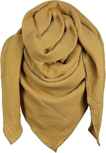 XXL Musselin Tuch Schal 100% feine Baumwolle 130x130cm Damenhalstuch Halstuch Musselintuch Musselin Damen Herren Männer Frauen