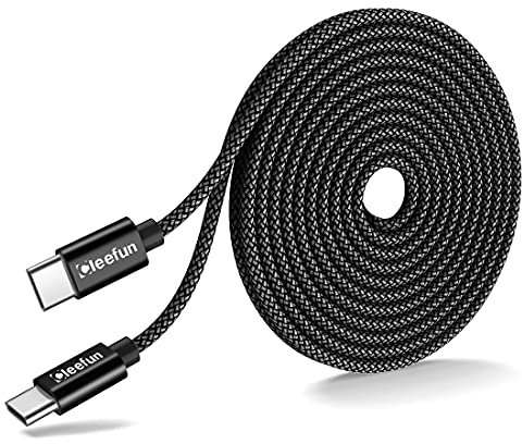 CLEEFUN Extra Lungo Cavo USB C USB C 5 Metri, PD 60W 3A Ricarica Rapida Cavo USB Type-C 5 metri Compatibile per iPhone 16/15 Pro Max, Galaxy S25 S24 S23 S20 +, Macbook Air/iPad Pro, Pixel, Switch
