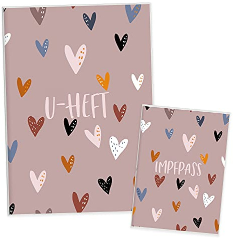 HIMMEL.HERZ.PAPIER® U-Heft-Hülle inkl. Impfpass Hülle - 3- teiliges Set - Hochwertige Hülle für Untersuchungsheft und Impfpass deines Kindes - Herze