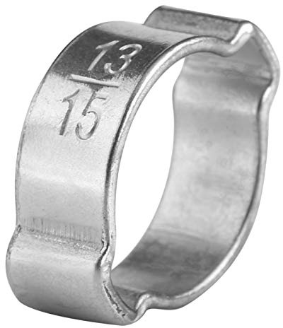 10 Stück Klemmschlauchschelle, Schlauchbefestigung, Schlauchschellen, | Ohrschellen Verzinkter Edelstahl Zwei-Ohr-Schlauchschelle 5-23 Mm für Fule Benzinrohrschelle(13-15Mm）