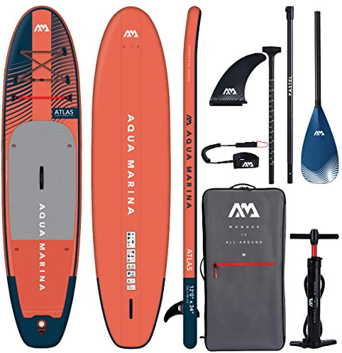 Aqua Marina Atlas 3.6 m Premium Aufblasbares Stand Up Paddle Board (iSUP) Paket, 366cm Länge