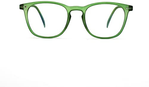Muunel High Index Glasses 1.6 with Essilor AR Coating - Ultra-slim, William Ultimate Thin™, Green Square Frame for Women, Power +1.25 Hipermetropie