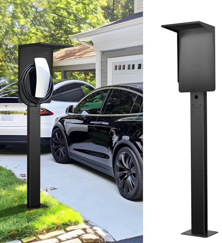 Ufixed Colonnina di Ricarica EV con Coperchio – Compatibile con Wallbox 7,4 kW Monofase, Pulsar Plus e Cavo Tipo 2, Protezione Anti-Pioggia e Sole