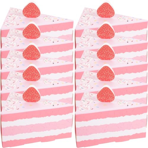 Kichvoe Birthday Party Boxes 10Pcs Triangular Cake Shaped Paper Candy Packaging Boxes for Sweets Snacks Small Storage and Party Favors