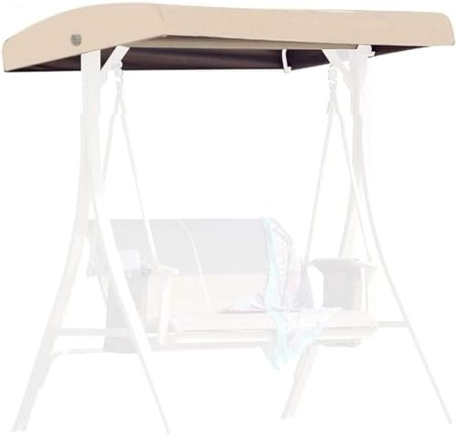 LYGBDSS Ersatzdach für Hollywoodschaukel,Waterproof 3 Seater Replacement Roof for Garden Swing Sonnendach UV-Schutz für Hollywoodschaukel/Terrasse/Balkon(Size:190T：213 * 122 * 18/23cm,Color:Beige)