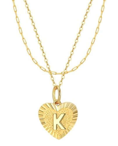 Aotiwe Gold Kette Frauen, Freundschaftskette Damen Buchstabe K Kette für Freundin 925 Silber 40+5cm