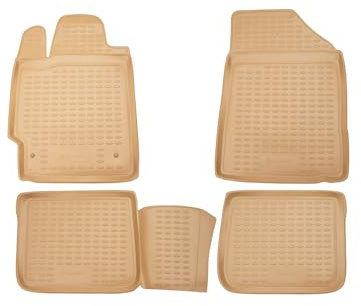 ELEMENT 3D Gummimatten Fussmatten Set passend für Toyota Camry (2006-) | 100% passgenaue Auto Fußmatten | Beige | 100% passgenaue