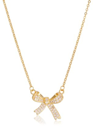 Gold Schleifenkette18K, Gold dünne Kette Fliege Halskette, exquisite modische moderne Anhänger-Schleifein Schleifenform. Schönes Geschenk für Damen und Mädchen (40+5CM)