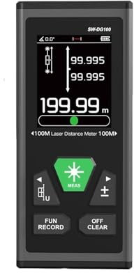 Misuratore di superficie terrestre, Righello A Nastro For Telemetro A Livello Elettronico Con Misurazione Bidirezionale Doppio Misuratore Di Distanza Misura distanza, area e volume(Green Laser 100M)