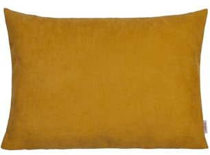 beties Farbton-Serie Kissenbezug ca. 25x35 cm Premium Uni kleine Kissenhülle aus deutschem Unternehmen, Chenille-Haptik in Raumausstatter Qualität - Curry-gelb