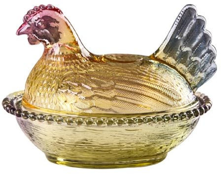 Bafnsiji Tarro de Galletas de Vidrio de Pascua, Frasco de Almacenamiento de Alimentos en Forma de gallina, Bote Transparente Decorativo, Frasco de Vidrio Grande, Frasco contenedor de Alimentos