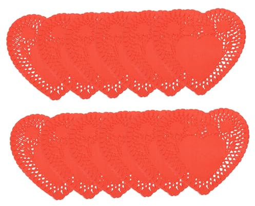 BUGUUYO 100blätter Mini Herz Papiertischdecken Für Hochzeiten Valentinstag Und Feiern Saugfähig Dekorativ Praktische Unterlagen Für Kuchen Und Snacks