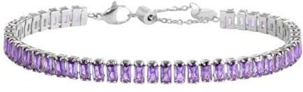 MARLU' Tennisarmband Zirkonia Baguette 31BR0008-P, 15-19 cm, Edelstahl, Zirkonia