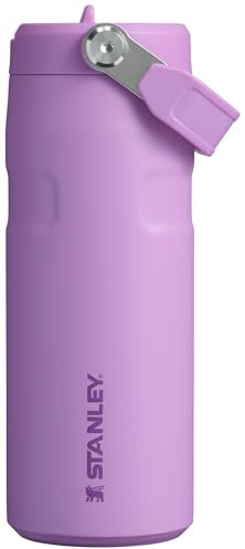 Stanley IceFlow Flip Straw 2.0 Water Bottle 16 oz | Built-In Straw with Larger Opening | Lightweight and Leak Resistant | Insulated Stainless Steel | BPA-Free | Lilac