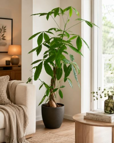 Pachira aquatica 100-120 cm – Glückskastanie Zimmerpflanze für Wohlstand & Glück – Pflegeleicht, Grünes Highlight für Wohnzimmer & Büro