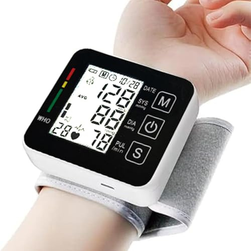 Monitor automático de presión arterial de muñeca, máquina BP para uso doméstico, medidor de detección de frecuencia de pulso