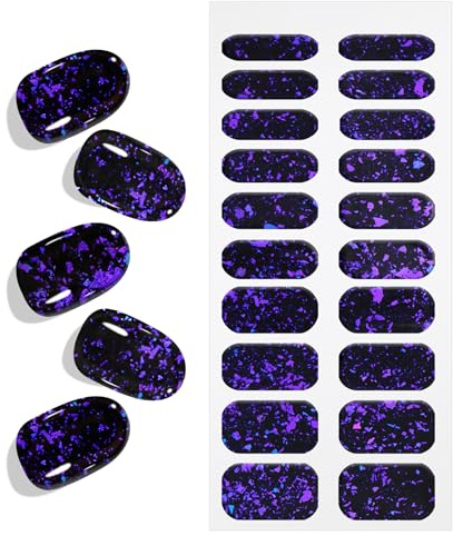 Pellicola per unghie in gel di colore viola scuro, trasparente, autoadesiva, per nail art, decorazione per unghie