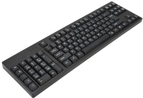 Oreilet Left Handed Keyboard, 109 Keys Office Keyboard Micro USB Wired Ergonomic Layout, Thin Key Board for Home Business Computer Laptop Notebook