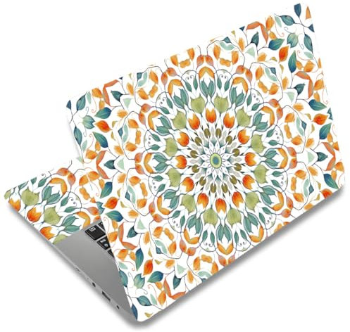 SUPERDANT Autocollant Ordinateur Portable Mandala Flower en PVC Résistant à la Poussière et à L'Eau Habillages et Autocollants pour Ordinateur Portable 12 13 13.3 14 15 15.4 15.6