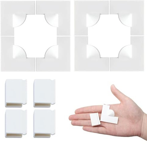 Magnetic Window Screen Corners & Mesh Clips Kit - Reinforced Corners & Heavy Duty Windproof Clips | DIY Fly Screen Repair Accessories | Secure Mosquito Net Fixing, Easy Install (Beige)