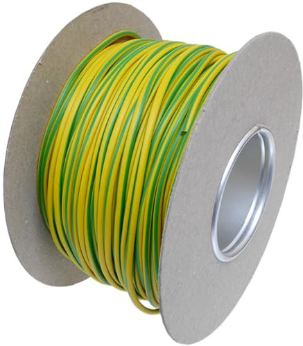 Manicotto per cavi da 3 mm, colore verde/giallo, da utilizzare con cavi gemelli e di terra, filo nudo, ecc. (100 metri)