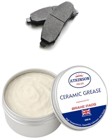 Atkinson Oil Co. Ceramic Brake Pad Grease - Premium Ceramic Grease- 100g Tube - Made in UK - Extended Service Life, Noise Elimination & Anti-Corrosion