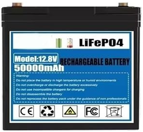 MDFCJHS Batería de fosfato de Hierro y Litio LIFEPO4 BMS de 12 V, 20 Ah, 50 Ah, 100 Ah, 200 Ah y 300 Ah(12.8V 50Ah)