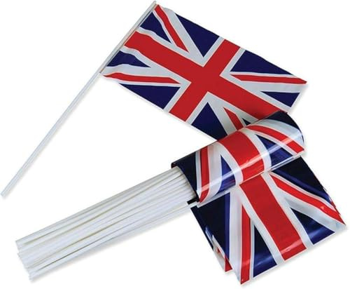 36pcs Union Jack Hand Flags Waving Small Flags Royal Street Party Celebrations Sporting Events Pub BBQ Car Decorations