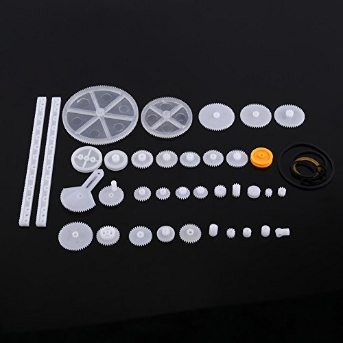 Tocekat Plastik Motor Zahnräder, DIY Zahnrad Riemenscheiben Kits Kleine Motoren Riemenscheiben Wurm Kits für Modell Amateur Auto Roboter (34 Arten)
