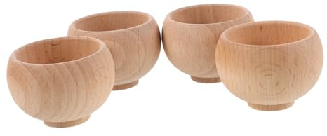 LALAFINA 4 Alfileteros Japoneses Base de Madera, Cuenco Multifuncional y Almohadilla Estable para Coser y Ganchillo, Manualidades