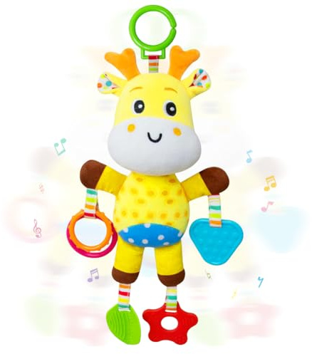 Spiritzohic Kinderwagen Spielzeug, Baby Spielzeug Kinderwagenkette Hängespielzeug Babybettspielzeug Plüschspielzeug Hirsch für Kleinkinder Jungen Mädchen