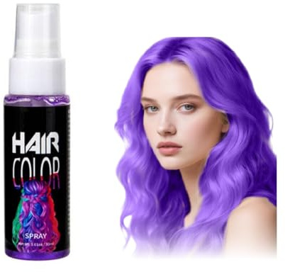 Colore spray per capelli viola per bambini donne,Spray colore capelli temporaneo, tintura per capelli temporanea una volta (viola)