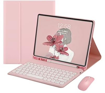 Funda con Teclado para Samsung Galaxy Tab A11 Plus/A11+ de 11 Pulgadas 2025, Galaxy Tab A9 Plus/A9+ de 11 Pulgadas, Teclado Bluetooth con ratón inalámbrico, Funda Protectora con Soporte
