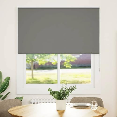 Balkontür Rollo Fensterabdeckung,Verdunkelungsrollo Grau 140x150cm Stoffbreite 136,6cm Polyester,Türjalousien für Türen & Fenster