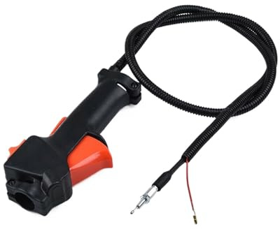 XUBOR Interrupteur universel de poignée d'accélérateur for tondeuse à gazon, avec câble, débroussailleuse, accessoires réparation Gâchette d'accélérateur pour coupe-bordures