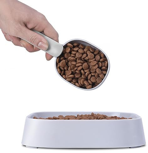 Fockety Dog Food Scoop, Collapsible Pet Food Scoop with Sealing Bag Clip, ABS Scoop Bowls Measuring Cups Measuring Spoons for Dog Cat Food Water