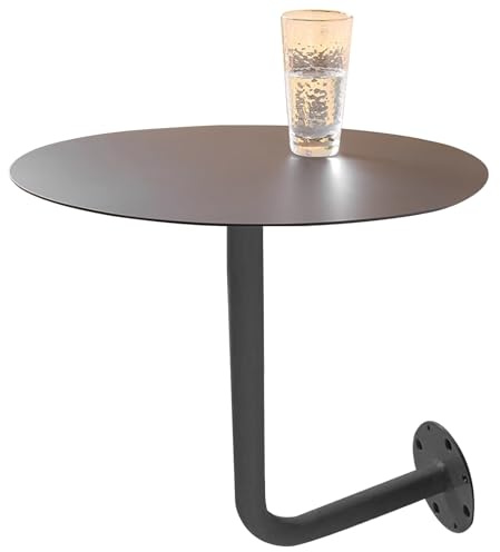 Runt cocktailbarbord – väggmonterat bistro pubbord, enkel montering fritidsbord för utomhusuteplats, modernt cirkelsidobord